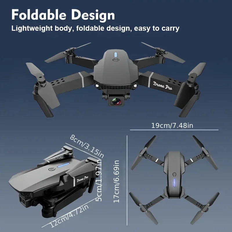 2025 E88 Professional Wide Angle RC Dron HD 4K Camera Mode Foldable Helicopter Aircraft Quadcopter Drone Kid Gift Toys