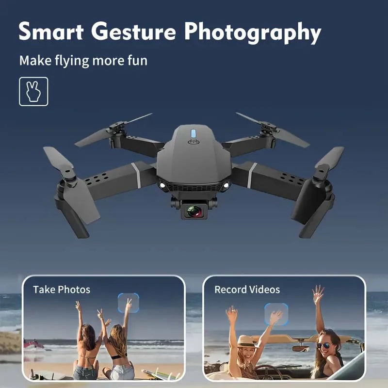 2025 E88 Professional Wide Angle RC Dron HD 4K Camera Mode Foldable Helicopter Aircraft Quadcopter Drone Kid Gift Toys